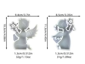Set 2 moldes silicona angelitos nena y nene